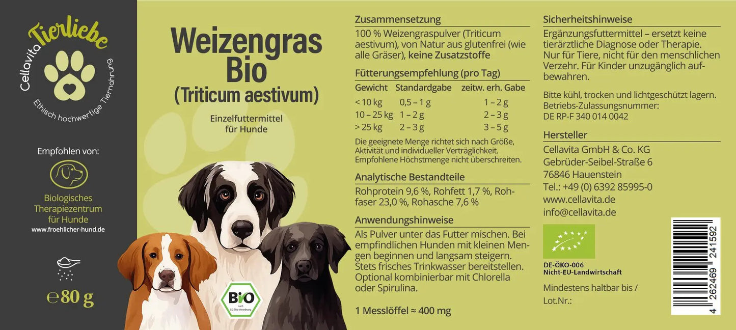 Weizengras für Hunde, 80g