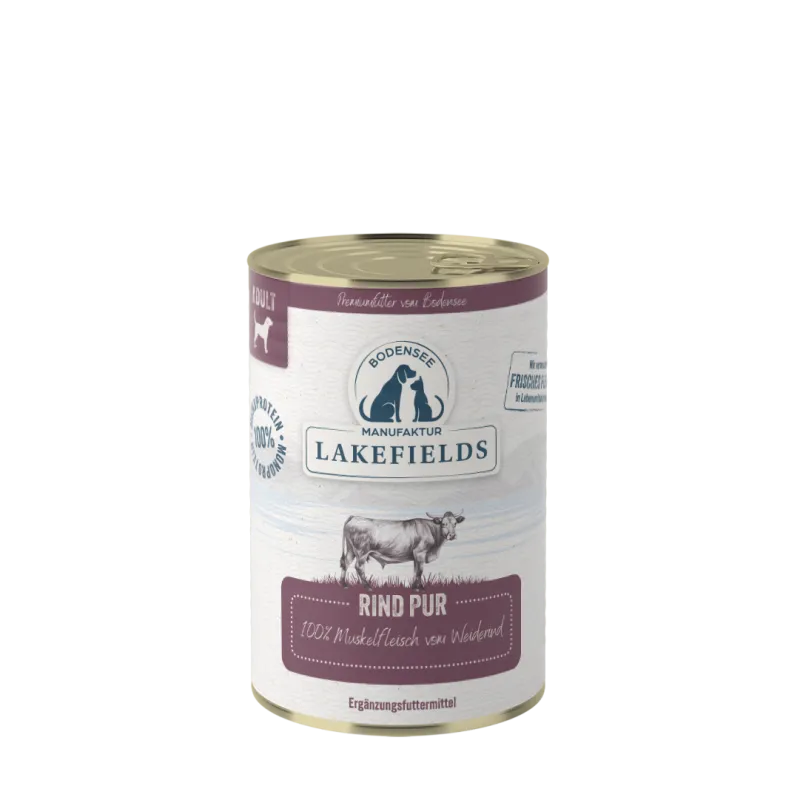 Lakefields Nassfutter Rind PUR 100% Fleisch vom Weiderind, Ergänzungsf –  froehlicher-hund-shop