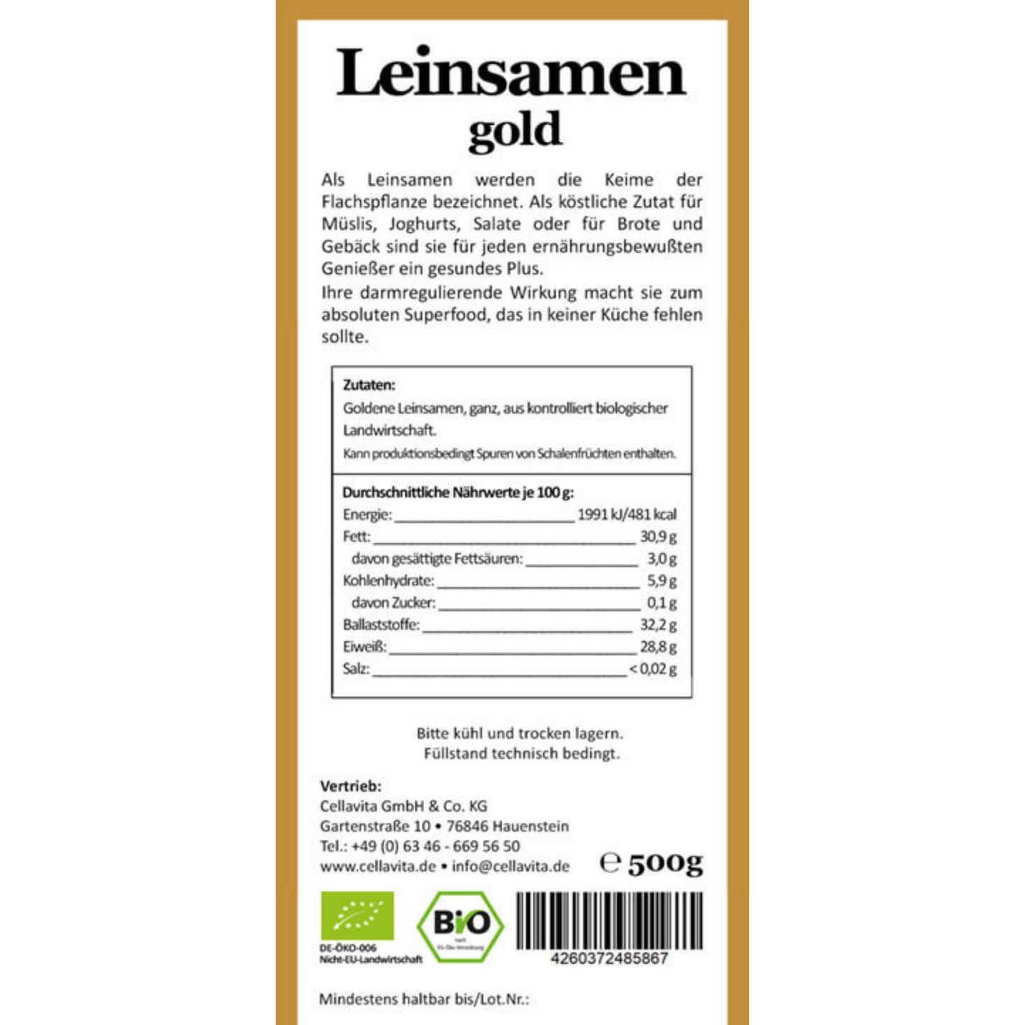 Bio-Leinsamen gold 500g