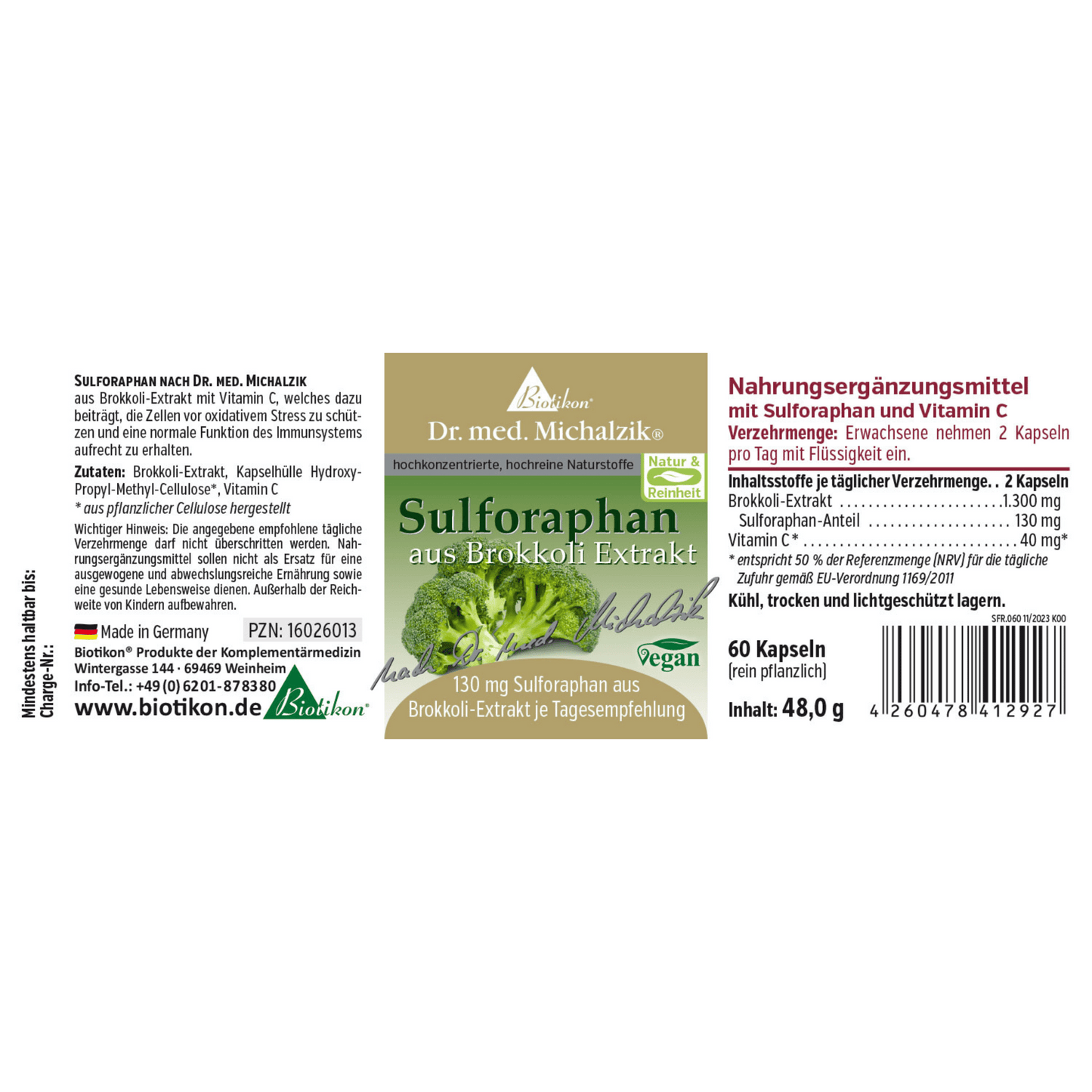 Dr. Michalzik Sulforaphan aus Brokkoli-Extrakt 60 Kapseln