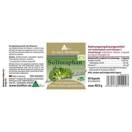 Dr. Michalzik Sulforaphan aus Brokkoli-Extrakt 60 Kapseln