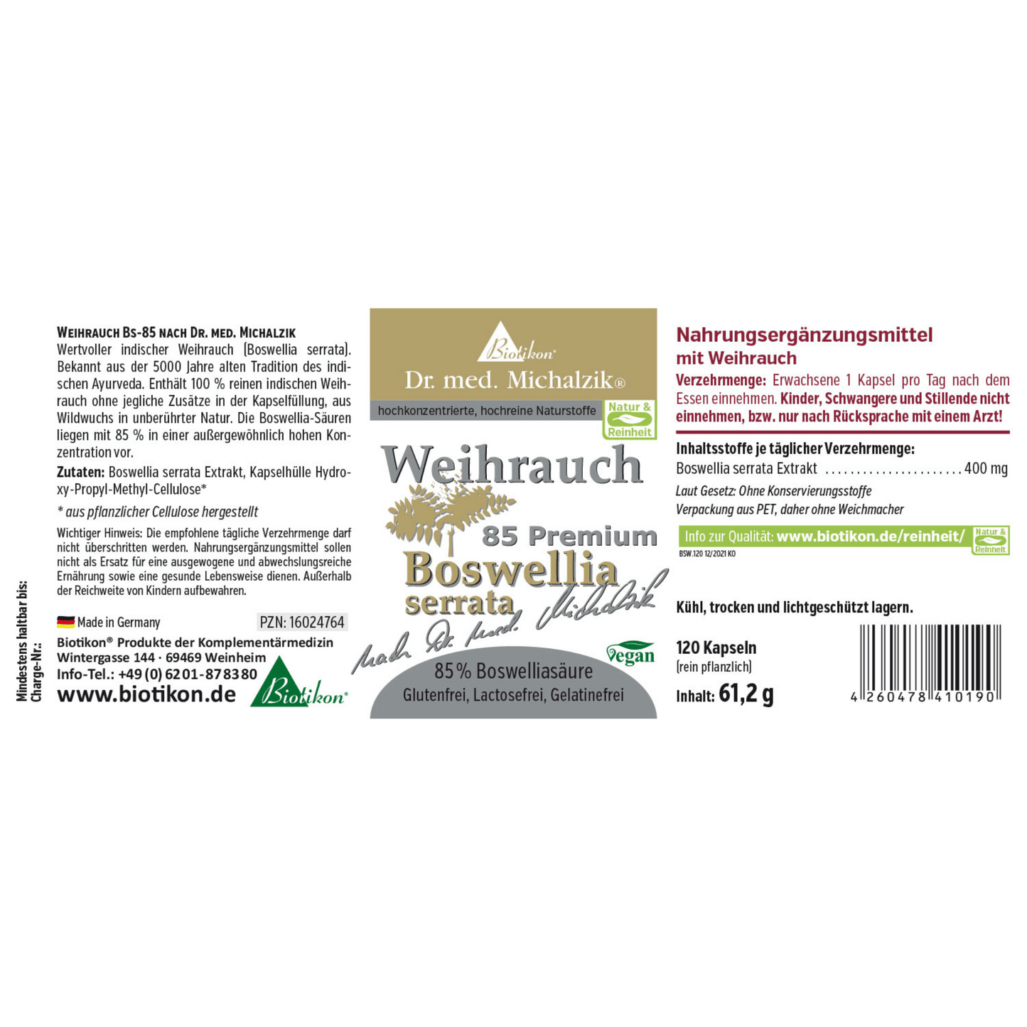 Dr. Michalzik Weihrauch 120 Kapseln