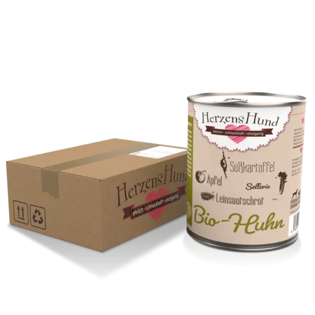 HerzensHund Bio-Huhn mit Bio-Gemüse 6x 800g