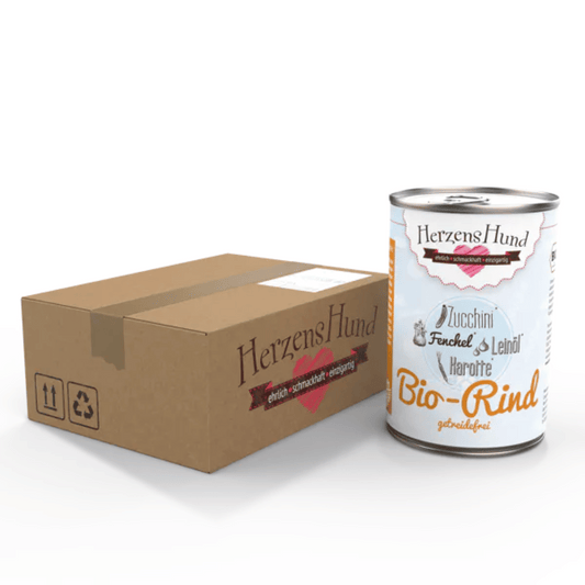 HerzensHund Bio-Rind mit Bio-Zucchini - getreidefrei 12x 400g