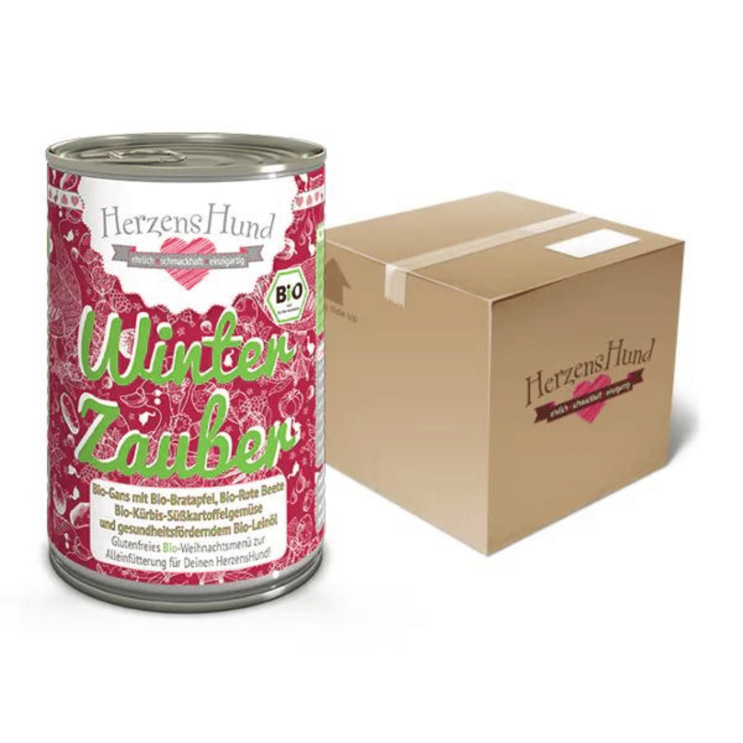 HerzensHund Winterzauber Bio-Gans mit Bio-Bratapfel 12x 400g