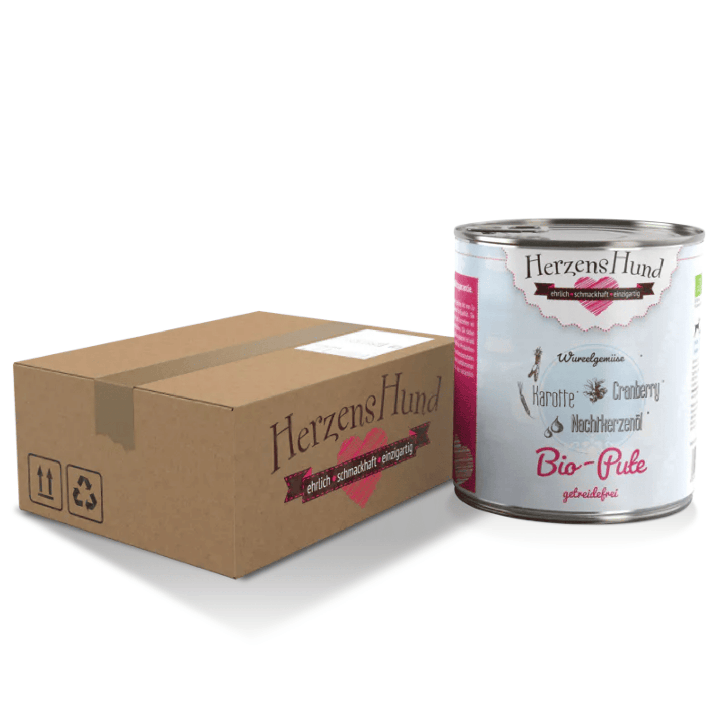 HerzensHund_Bio-Pute_mit_Bio-Karotte_-getreidefrei_6x_800g