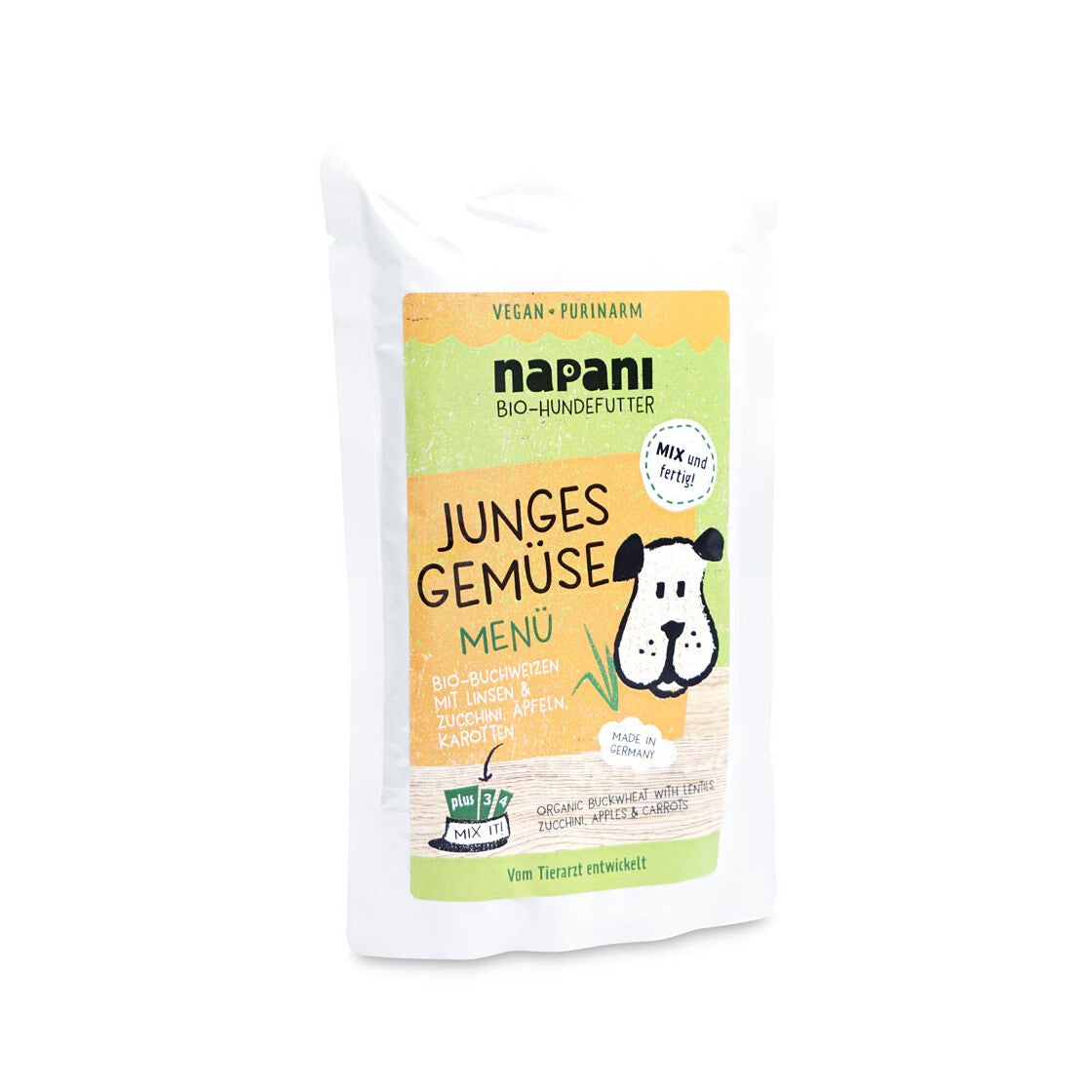 Napani Bio-Menü mit Buchweizen, Linsen, Zucchini, Äpfeln & Karotten