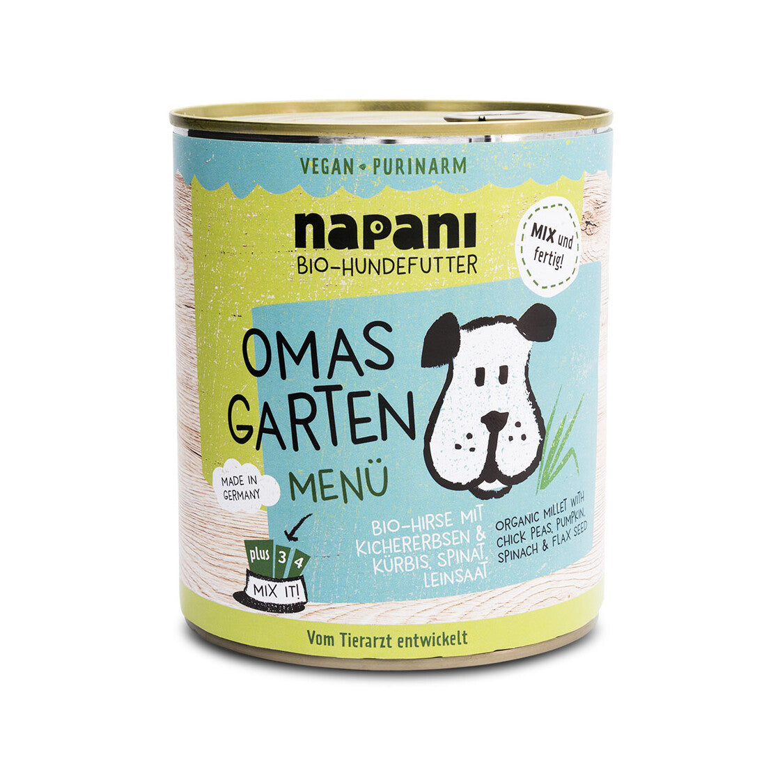 Napani Bio-Menü mit Hirse, Kichererbsen, Kürbis, Spinat & Leinsaat