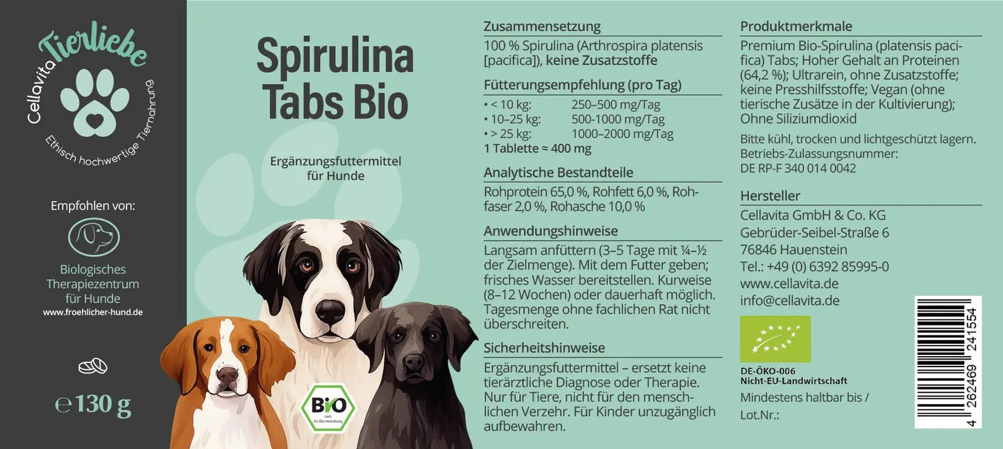 Spirulina Tabs für Hunde, 130g