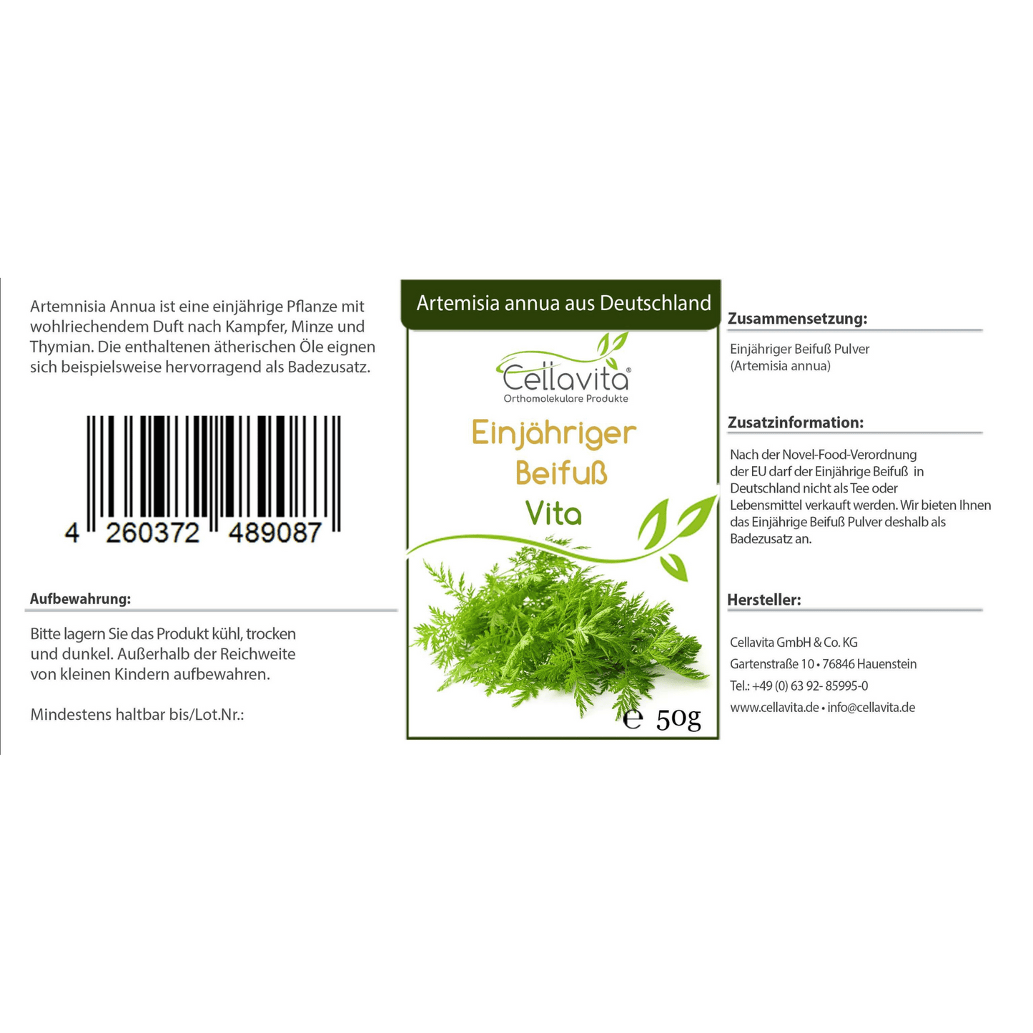 Artemisia Annua Einjähriger Beifuß 50g