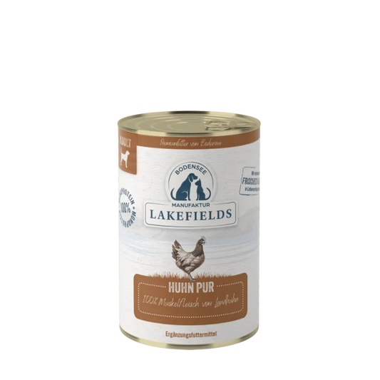 Lakefields Nassfutter Huhn PUR 100% Fleisch vom Landhuhn, Ergänzungsfutter