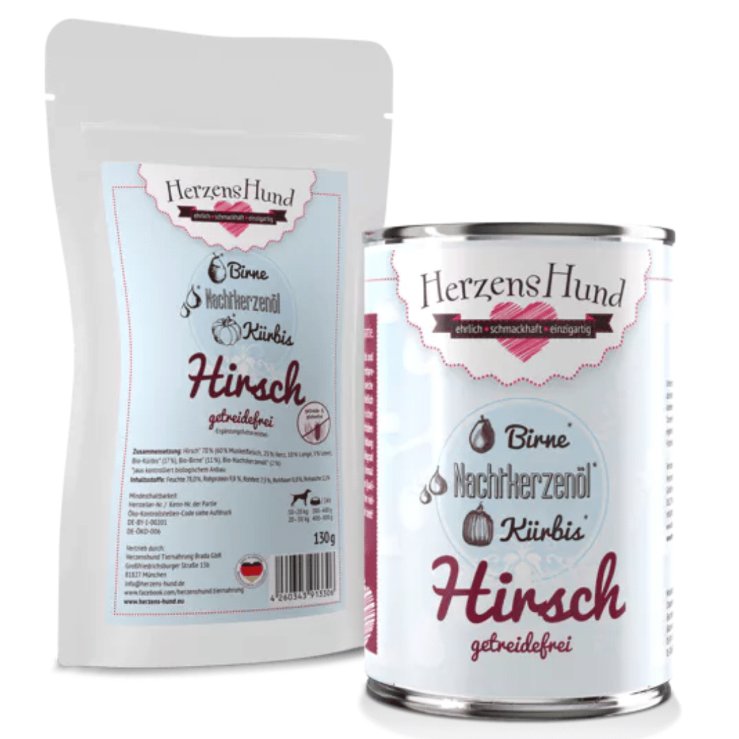 HerzensHund Hirsch mit Bio-Kürbis - getreidefrei 400g