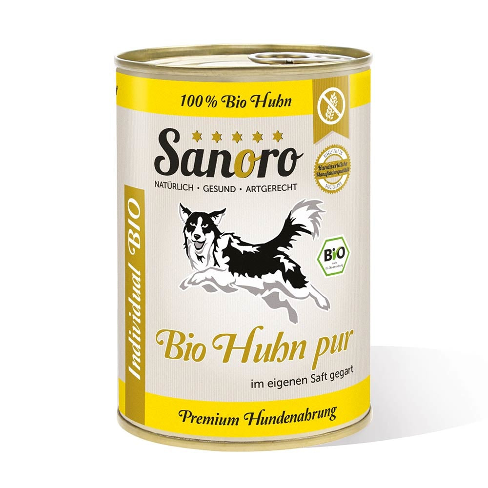 Sanoro- Pures Fleisch vom BIO-Huhn mit 5 % Leber