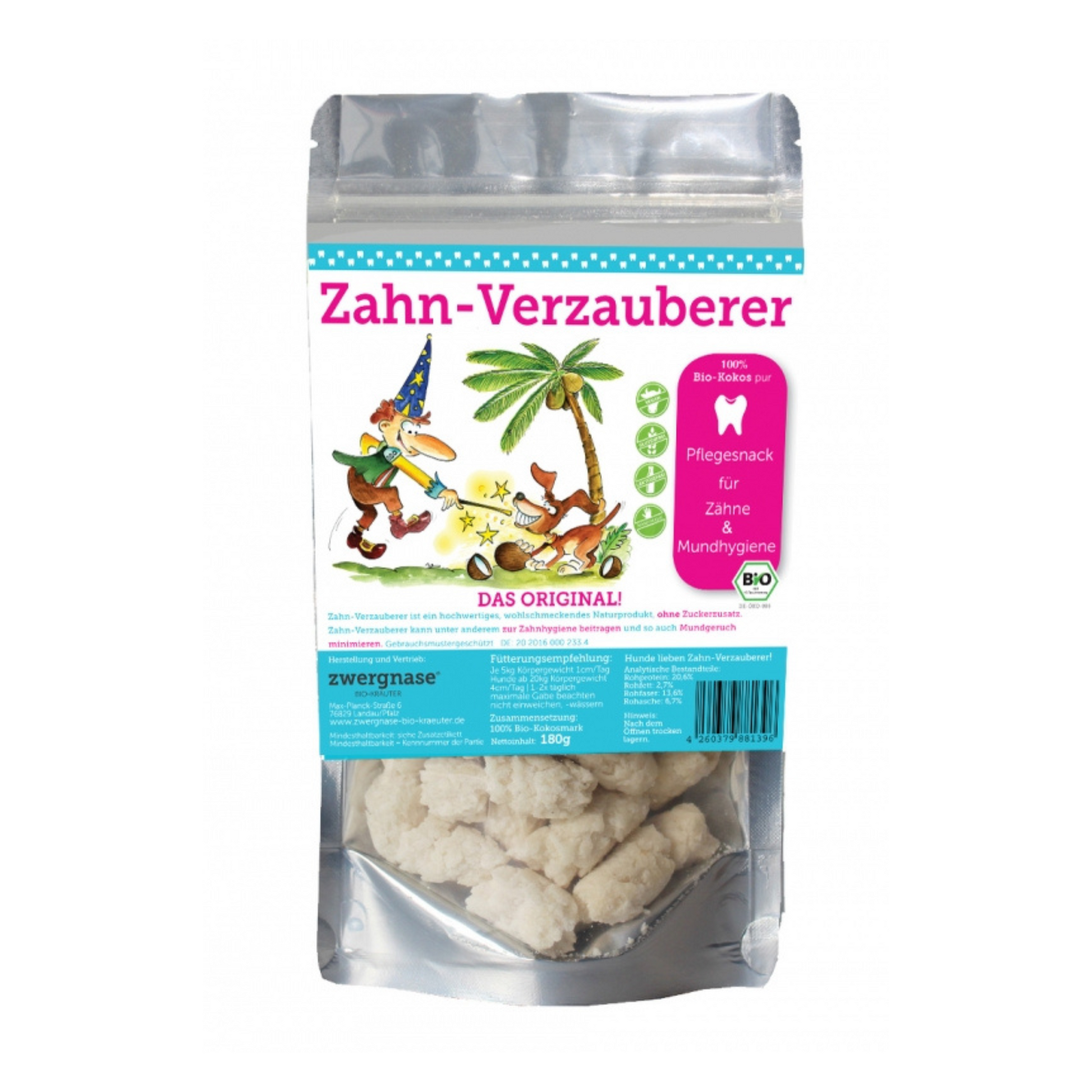 Zwergnase Zahn-Verzauberer 180g Snack Kokos PUR, bio 180g