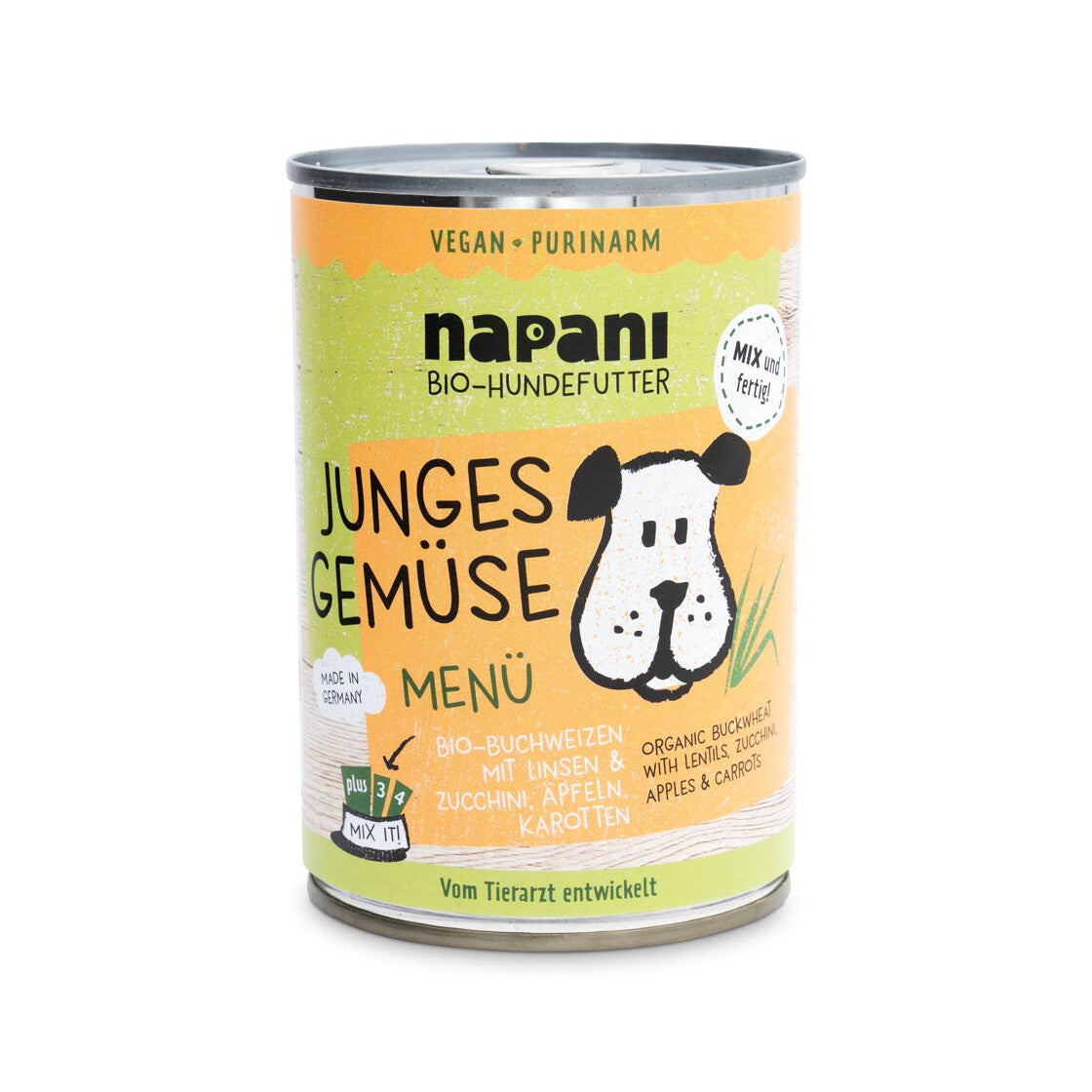 Napani Bio-Menü mit Buchweizen, Linsen, Zucchini, Äpfeln & Karotten