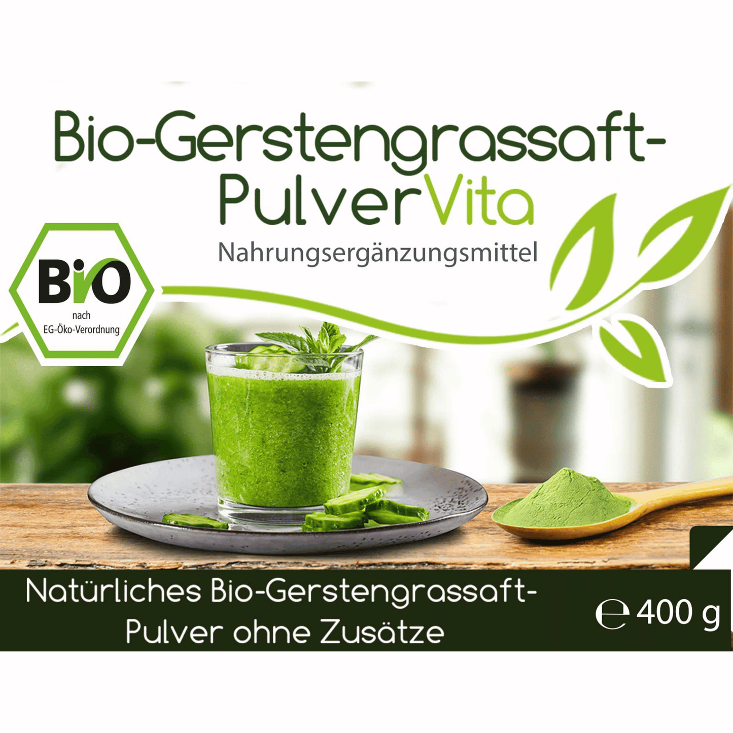 Bio Gerstengrassaft-Pulver Vita 400g Pulver im Vorratsbeutel - Gerstengrassaft