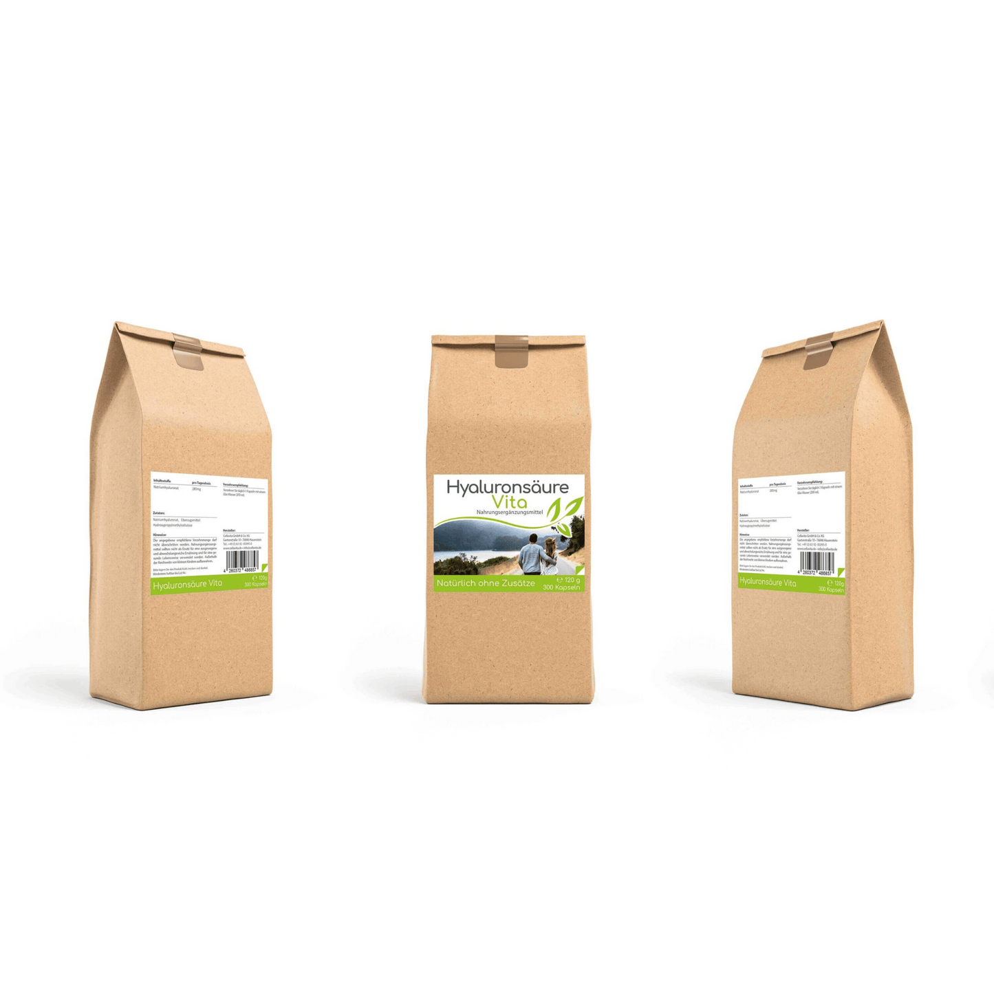 Hyaluronsäure Vita 300 Kapseln (Vegan) im Vorratsbeutel
